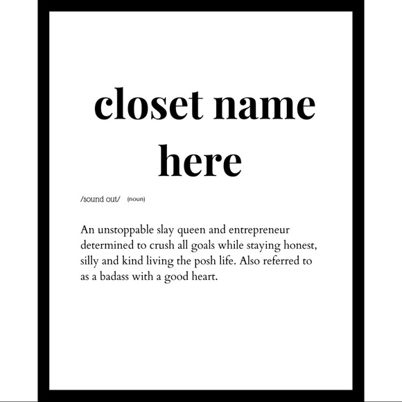 Hand Crafted Art Custom Closet Name Definition Wall Art Print